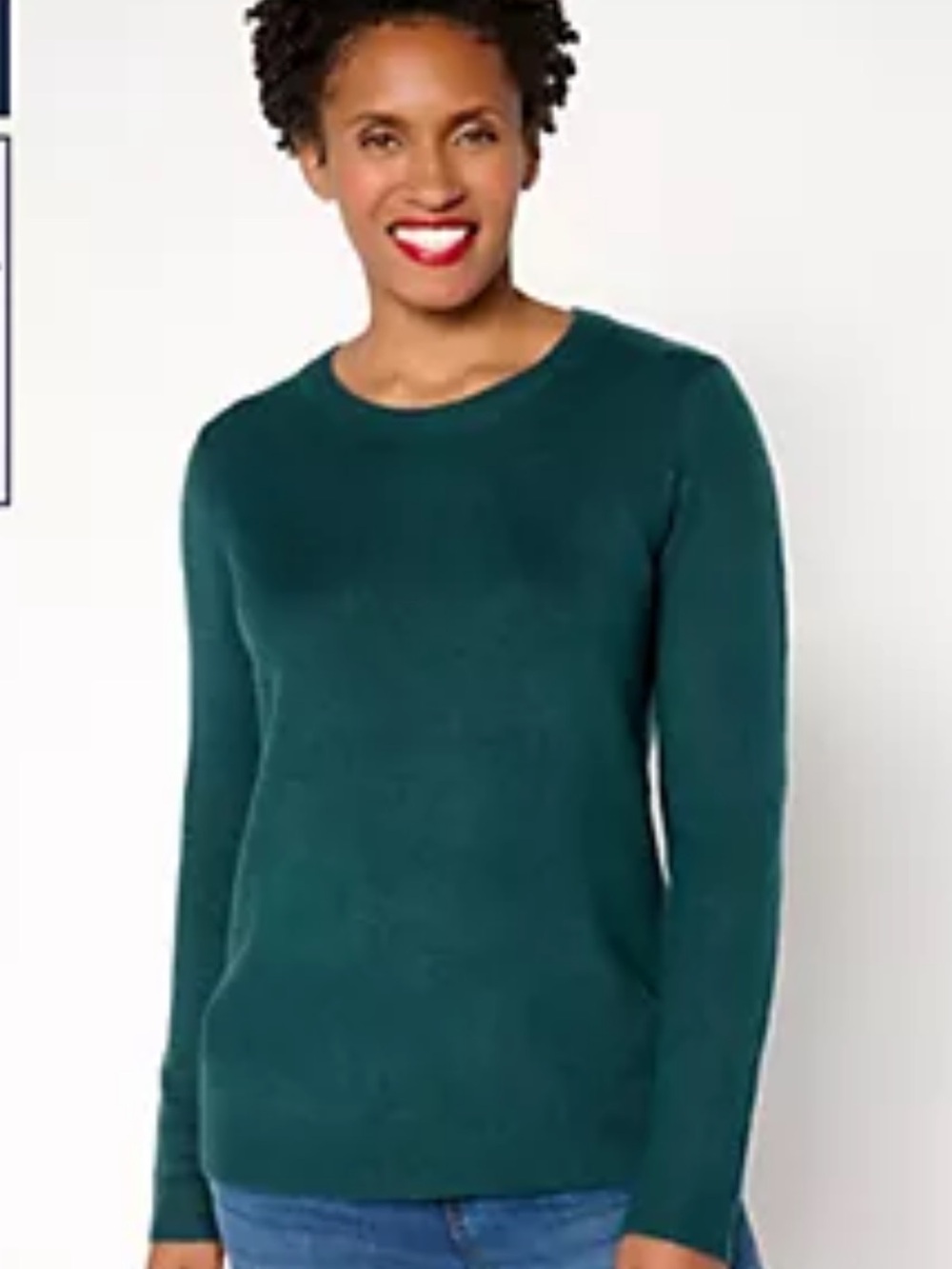 The Line Crewneck Sweater Teal Green X